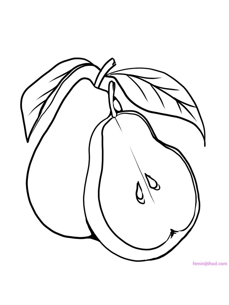 pear cartoon for coloring free pdf