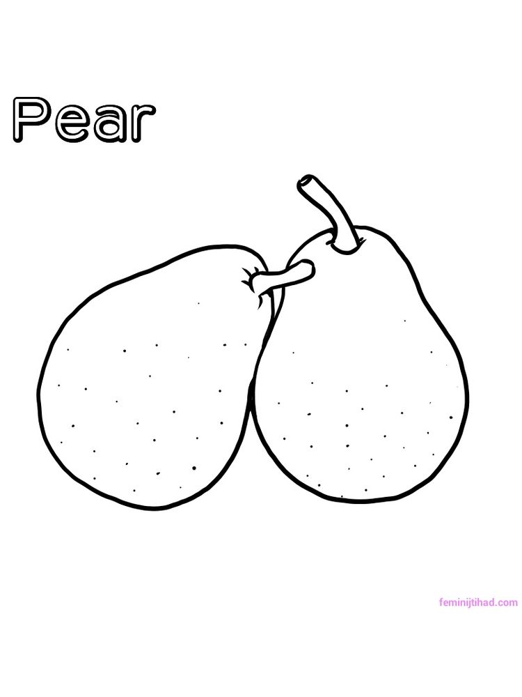 pear coloring sheet print free