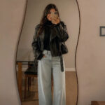 Outfit Casual Black Leather Jacket