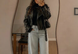 Outfit Casual Black Leather Jacket