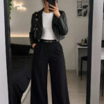 Work Outfits Leather Jacket