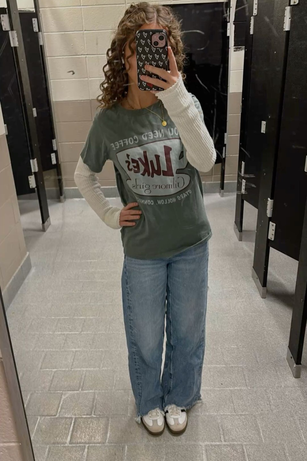 long sleeve under baggy shirt