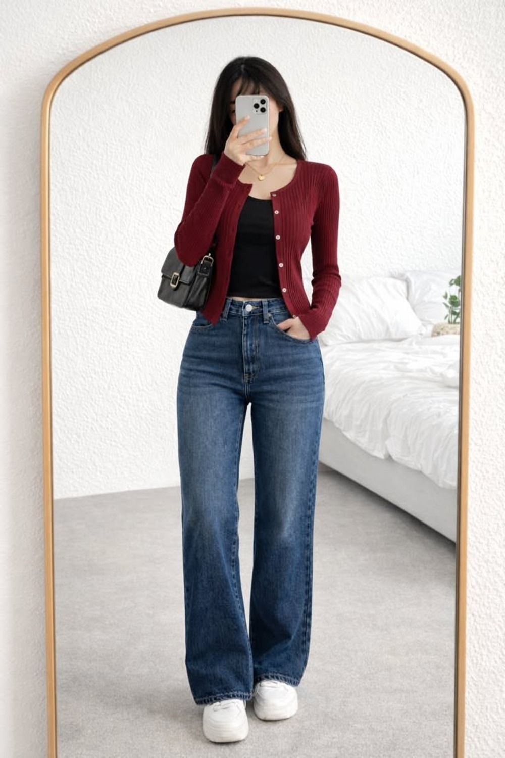 simple School jeans outfit